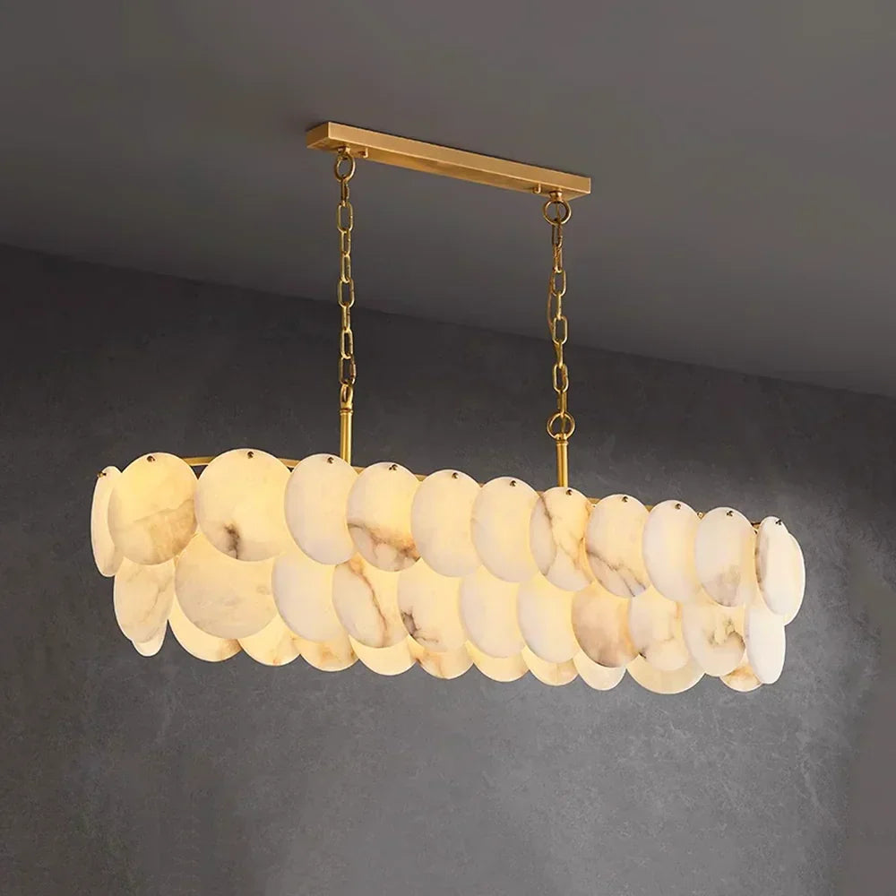 Modern Round Alabaste Alabaster Chandelier – Alabaster detail 12