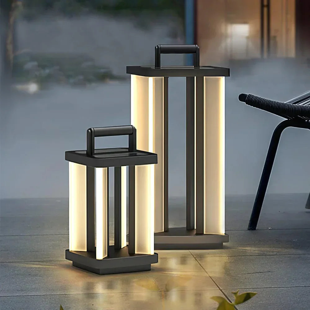 Modern Metroluxe Simple Outdoor Steel Light – Steel detail 2