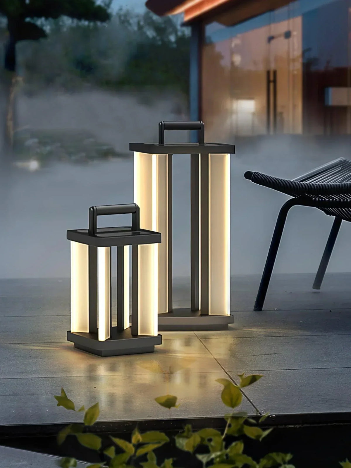 Modern Metroluxe Simple Outdoor Steel Light – Steel detail 3