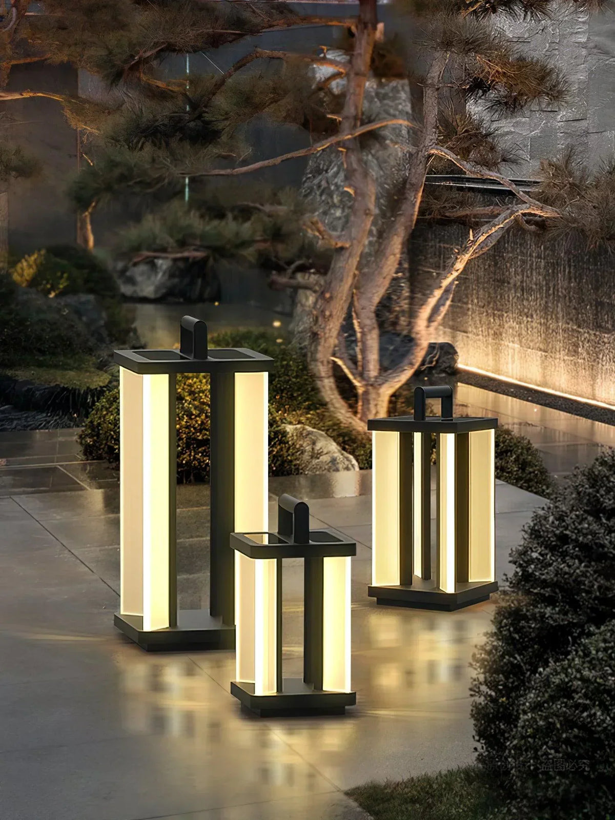 Modern Metroluxe Simple Outdoor Steel Light – Steel detail 9
