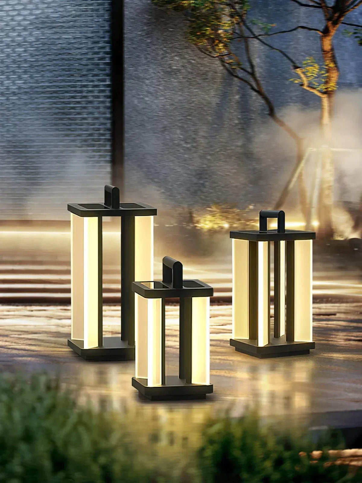 Modern Metroluxe Simple Outdoor Steel Light – Steel detail 5