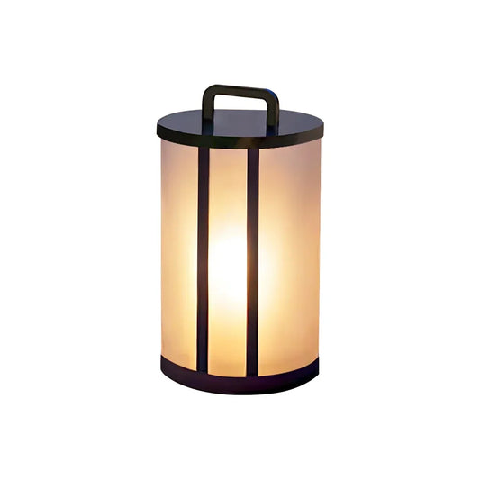 Round Pillar Acrylic Lantern Outdoor Lamp Steel