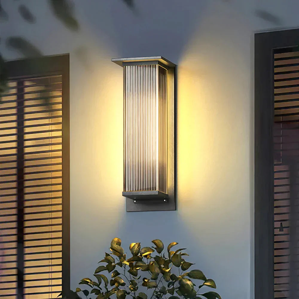 Modern Rectangle Oleron Box Outdoor Steel Wall Lamp – Steel detail 2