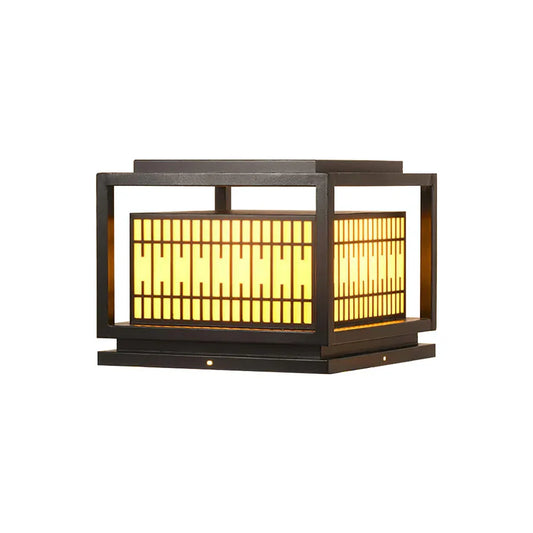 Modern Square Window Grille Outdoor Post Glass Light