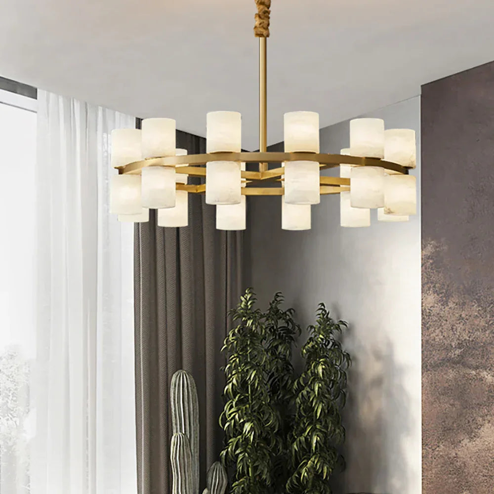 Modern Tabitha Alabaster Chandelier – Alabaster detail 3