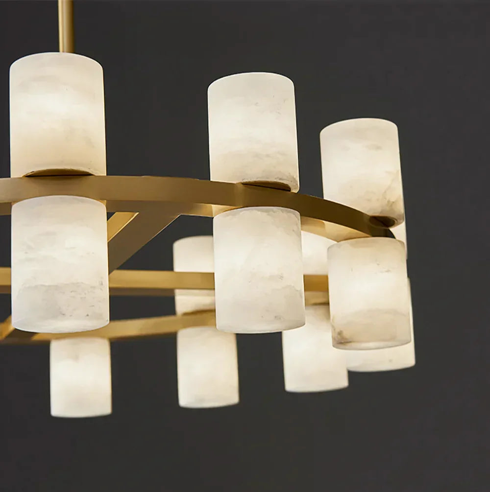 Modern Tabitha Alabaster Chandelier – Alabaster detail 13