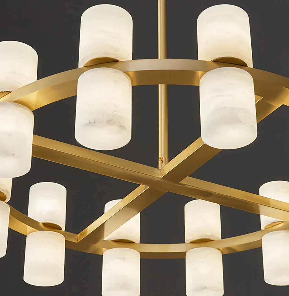 Modern Tabitha Alabaster Chandelier – Alabaster detail 12