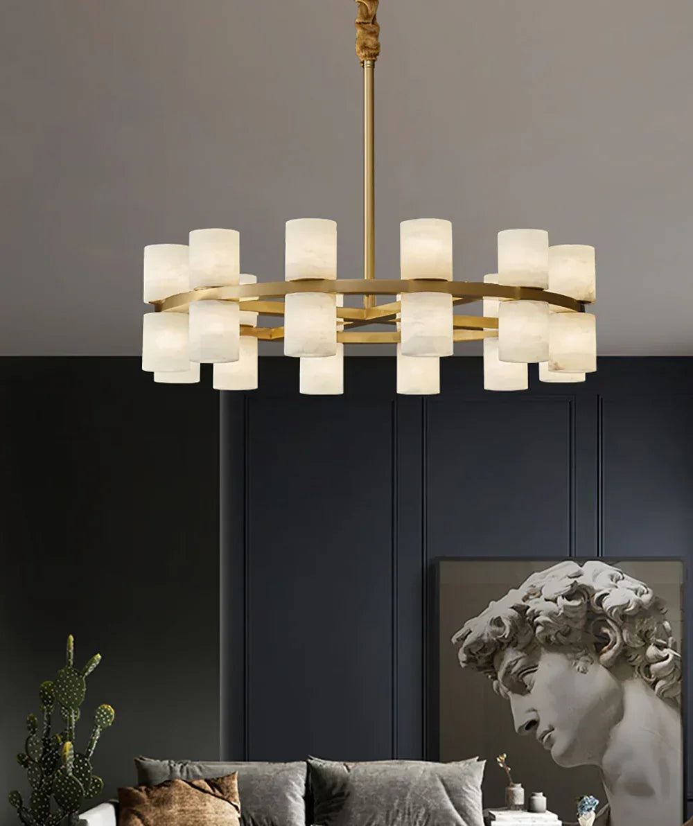 Modern Tabitha Alabaster Chandelier – Alabaster detail 10