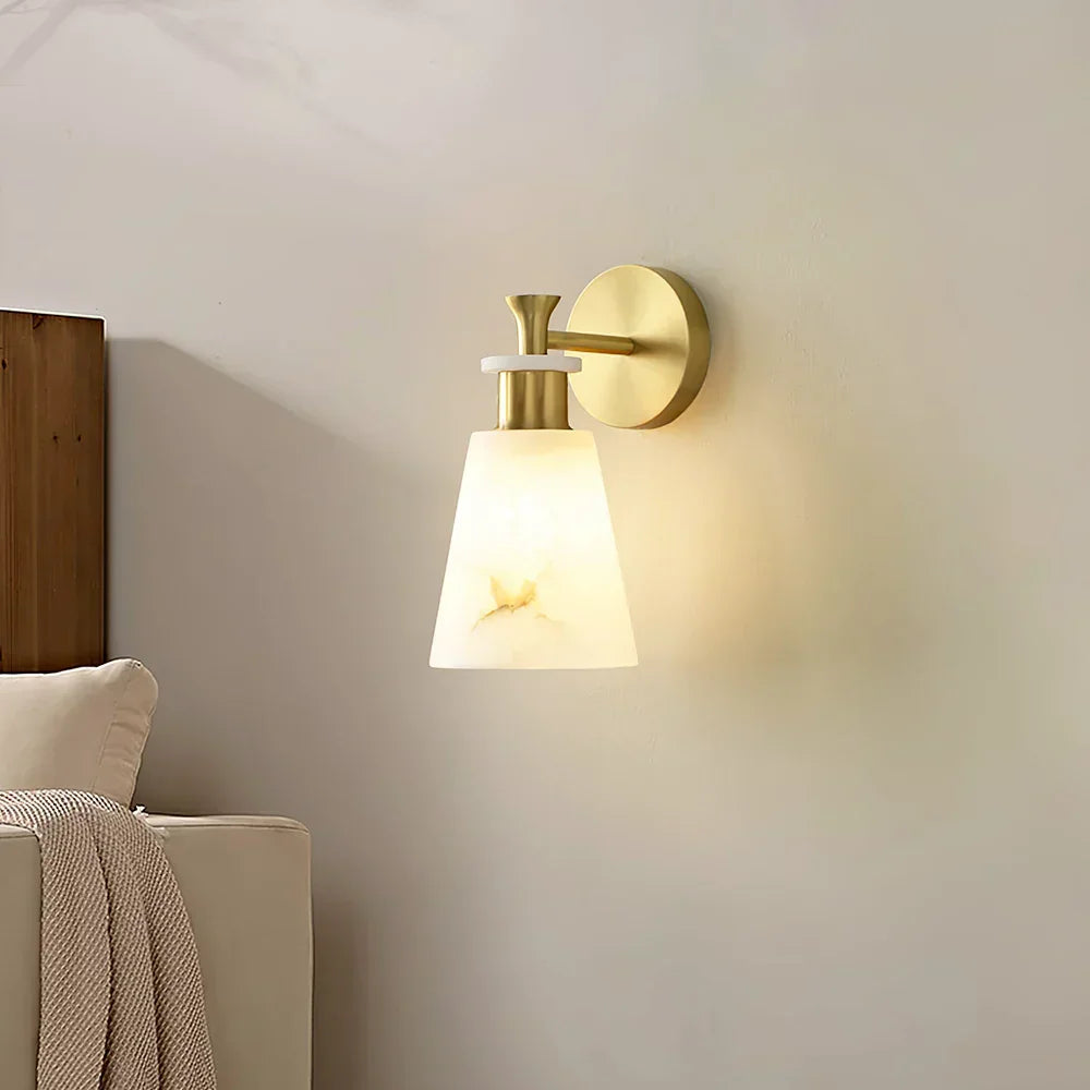 Conical Tapered Alabaster Wall Sconce – Alabaster detail 3