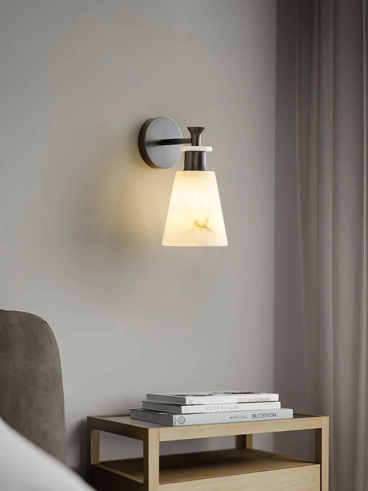 Conical Tapered Alabaster Wall Sconce – Alabaster detail 12