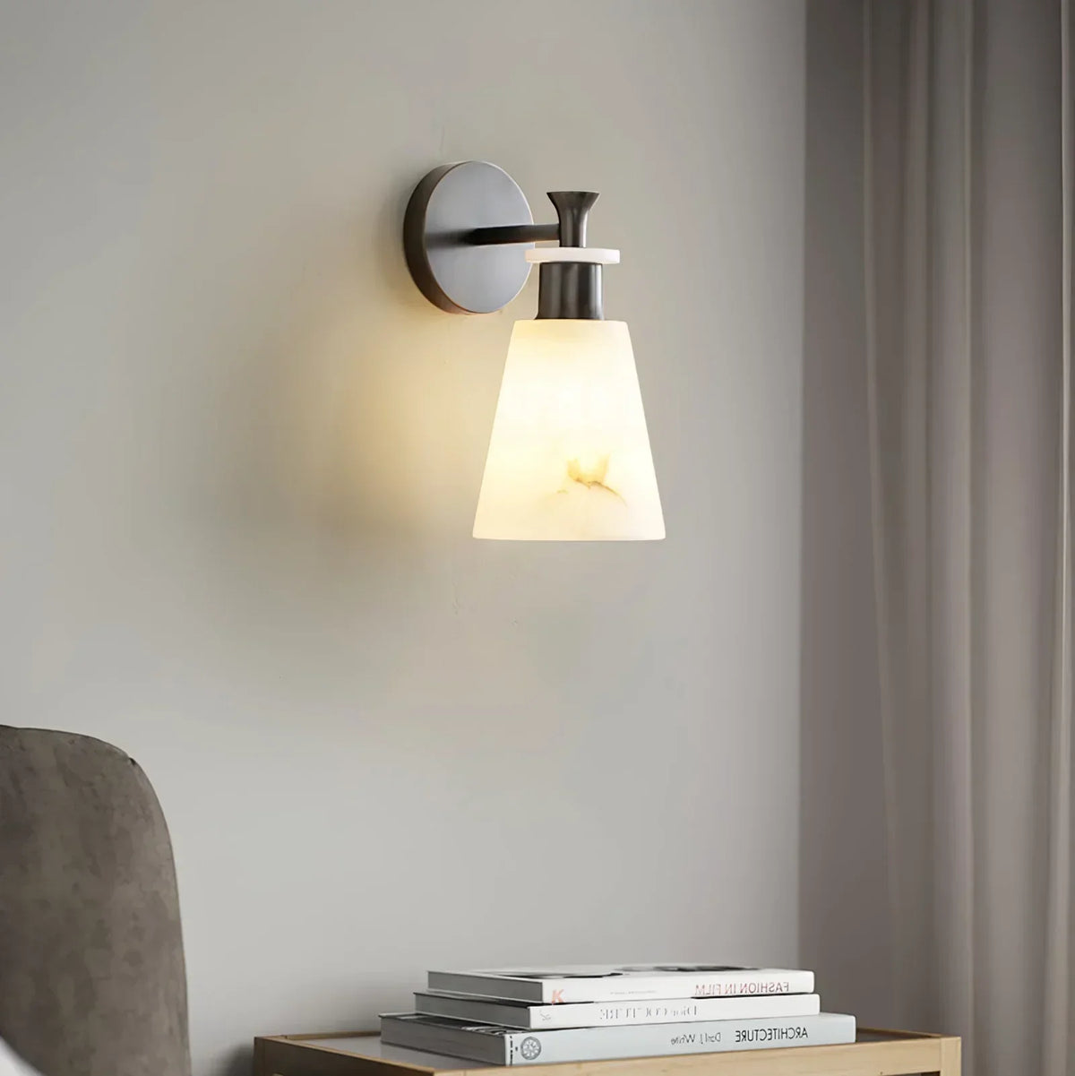 Conical Tapered Alabaster Wall Sconce – Alabaster detail 5