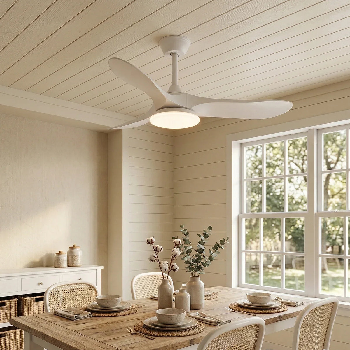 Modern Virelo Tri-Blade Copper Ceiling Fan Light – Copper detail 3