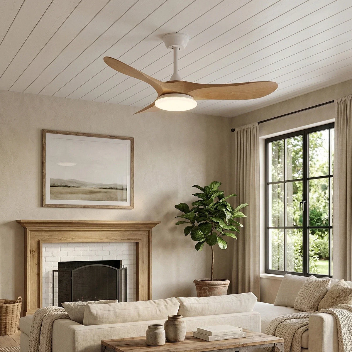 Modern Virelo Tri-Blade Copper Ceiling Fan Light – Copper detail 9