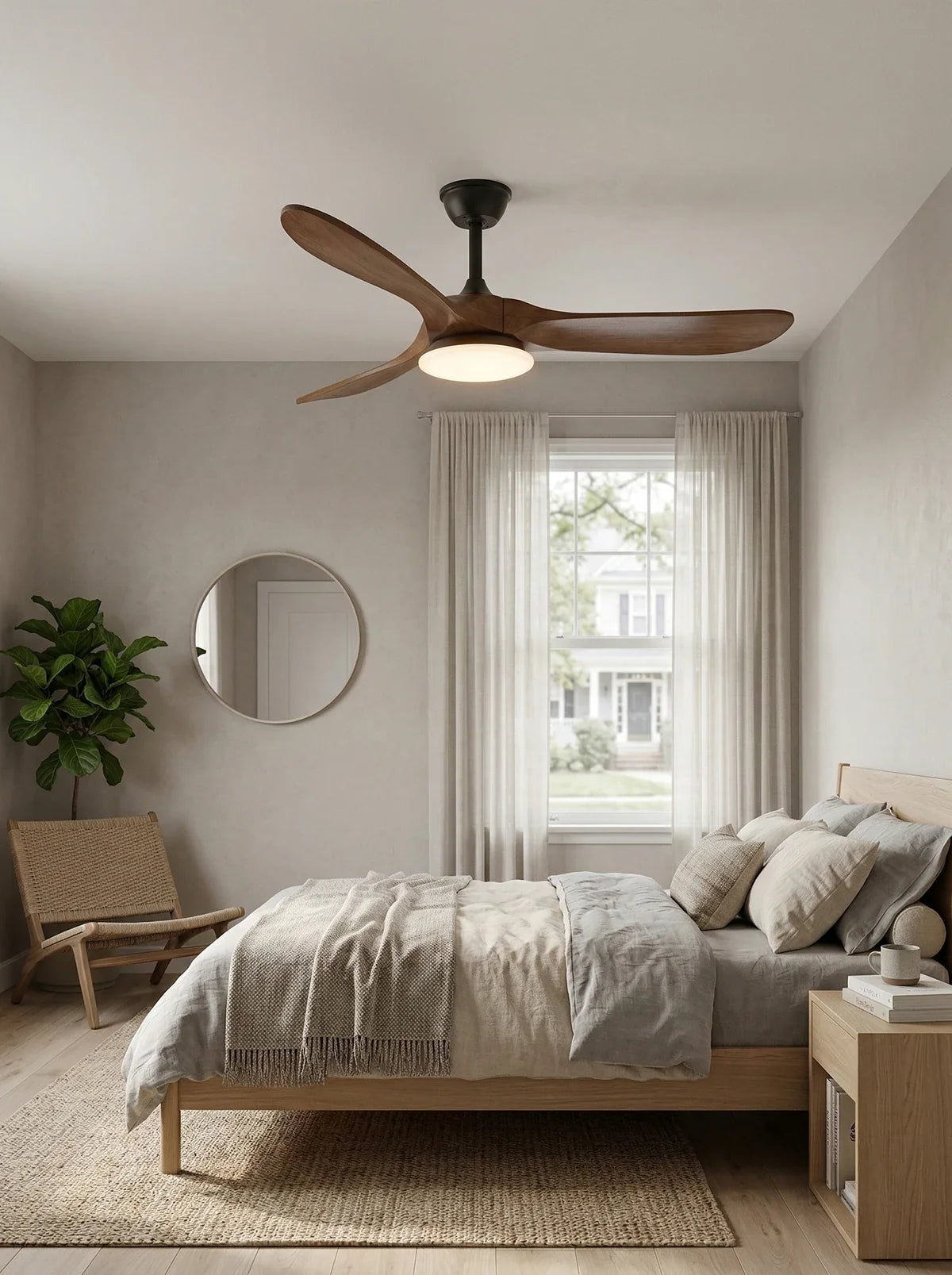 Modern Virelo Tri-Blade Copper Ceiling Fan Light – Copper detail 11