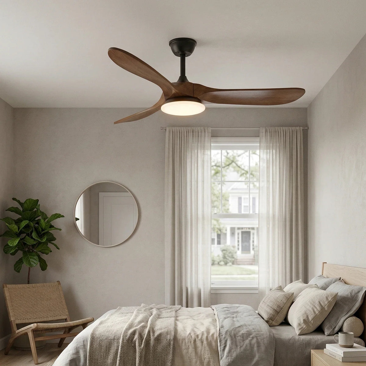 Modern Virelo Tri-Blade Copper Ceiling Fan Light – Copper detail 5