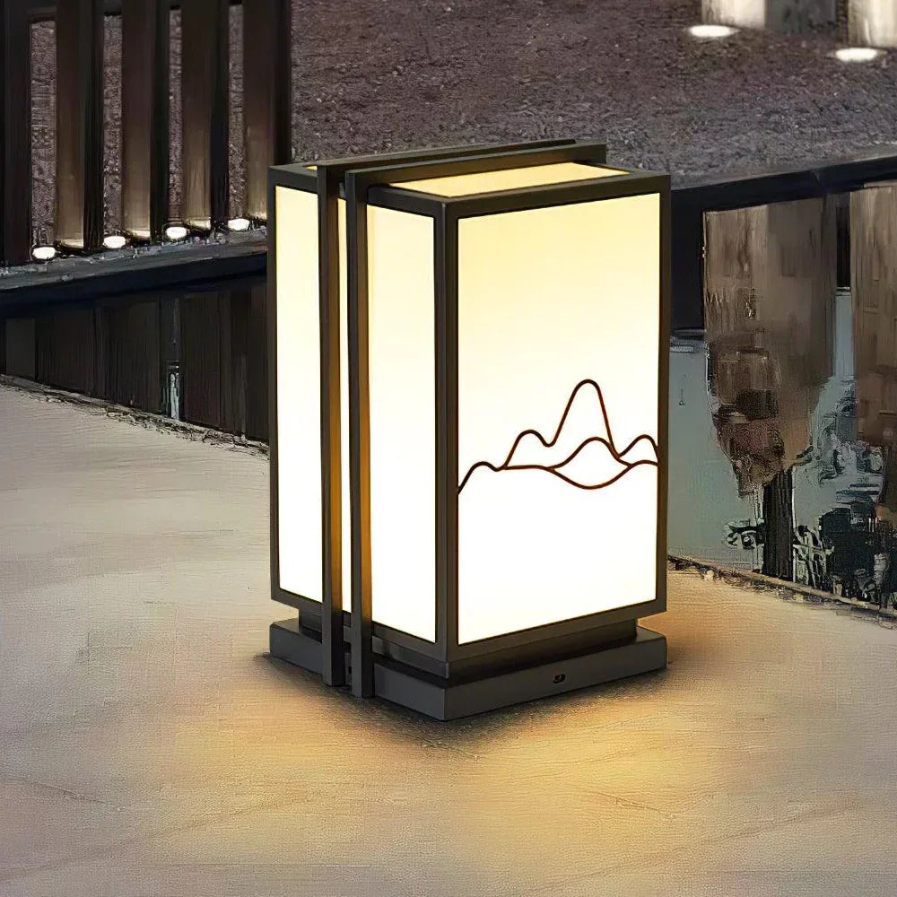 Mountain Acrylic Outdoor Post Steel Light – Steel detail 2