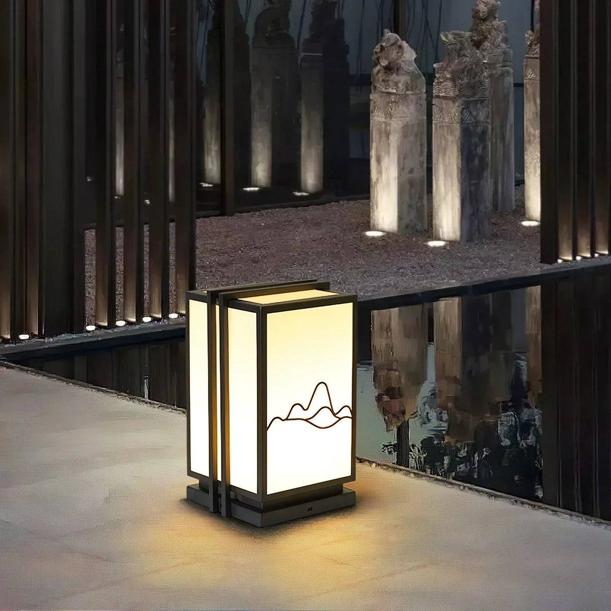Mountain Acrylic Outdoor Post Steel Light – Steel detail 7