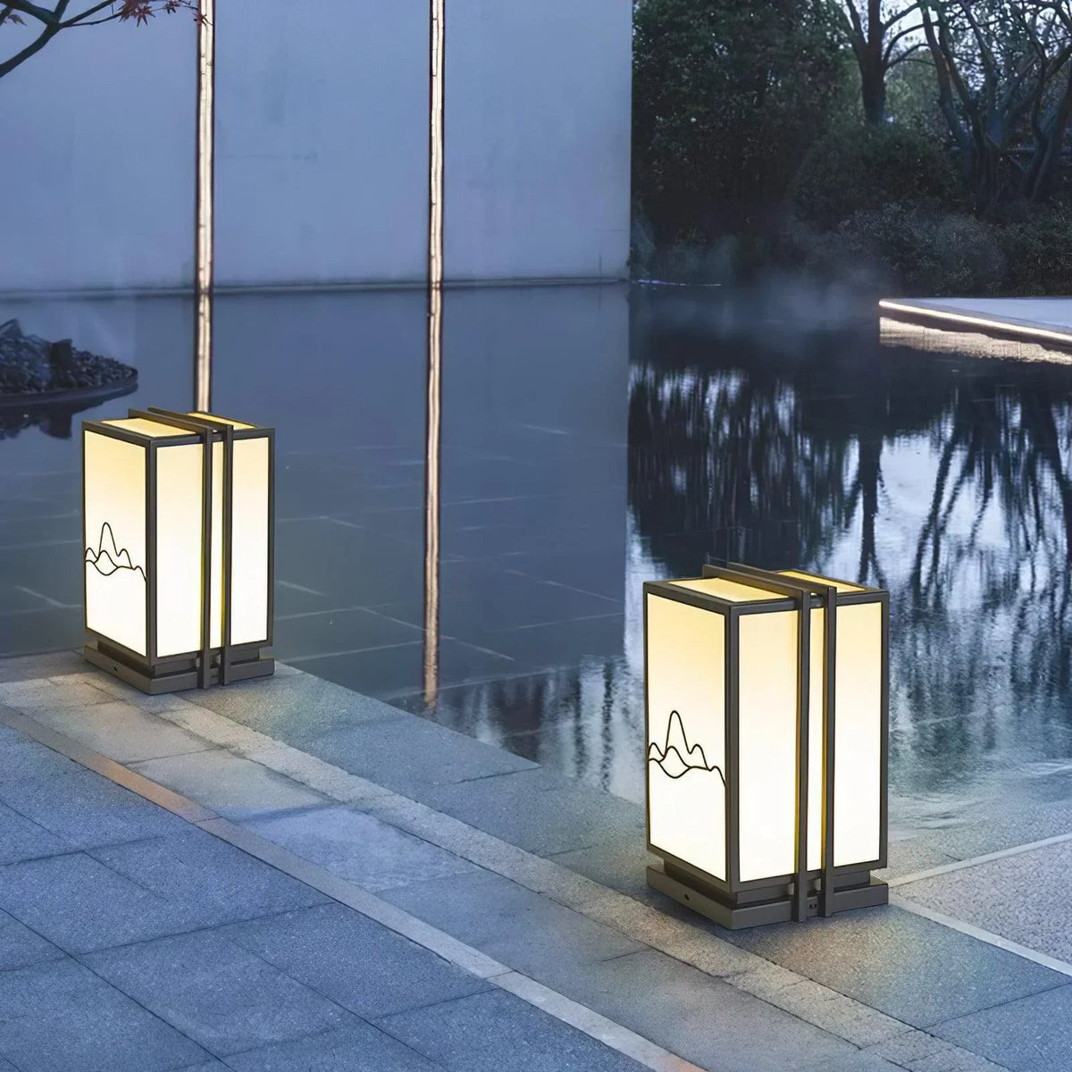 Mountain Acrylic Outdoor Post Steel Light – Steel detail 5
