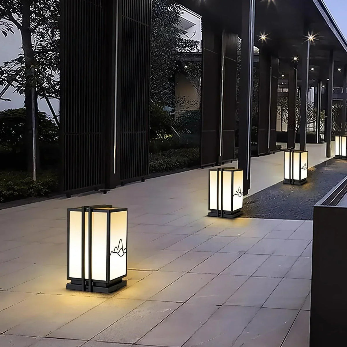 Mountain Acrylic Outdoor Post Steel Light – Steel detail 4