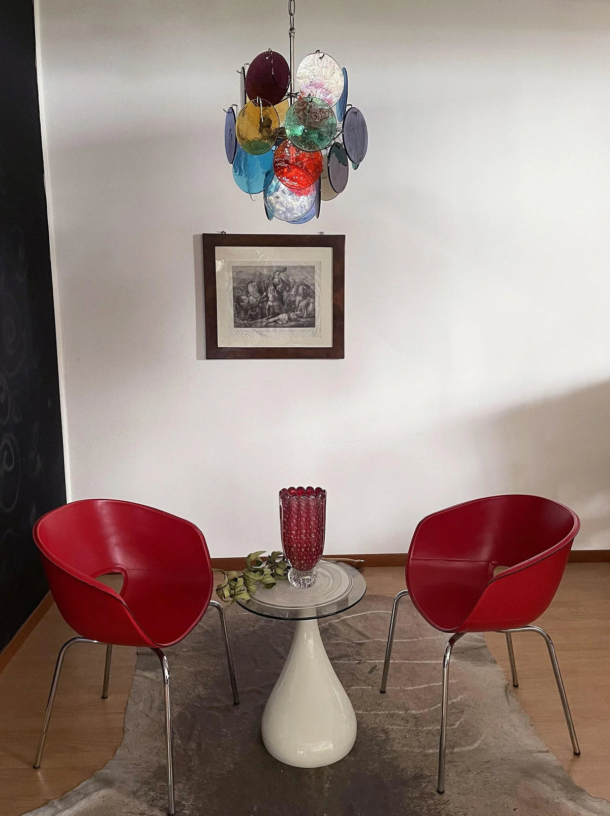 Colored Disc Glass Chandelier – Glass detail 7