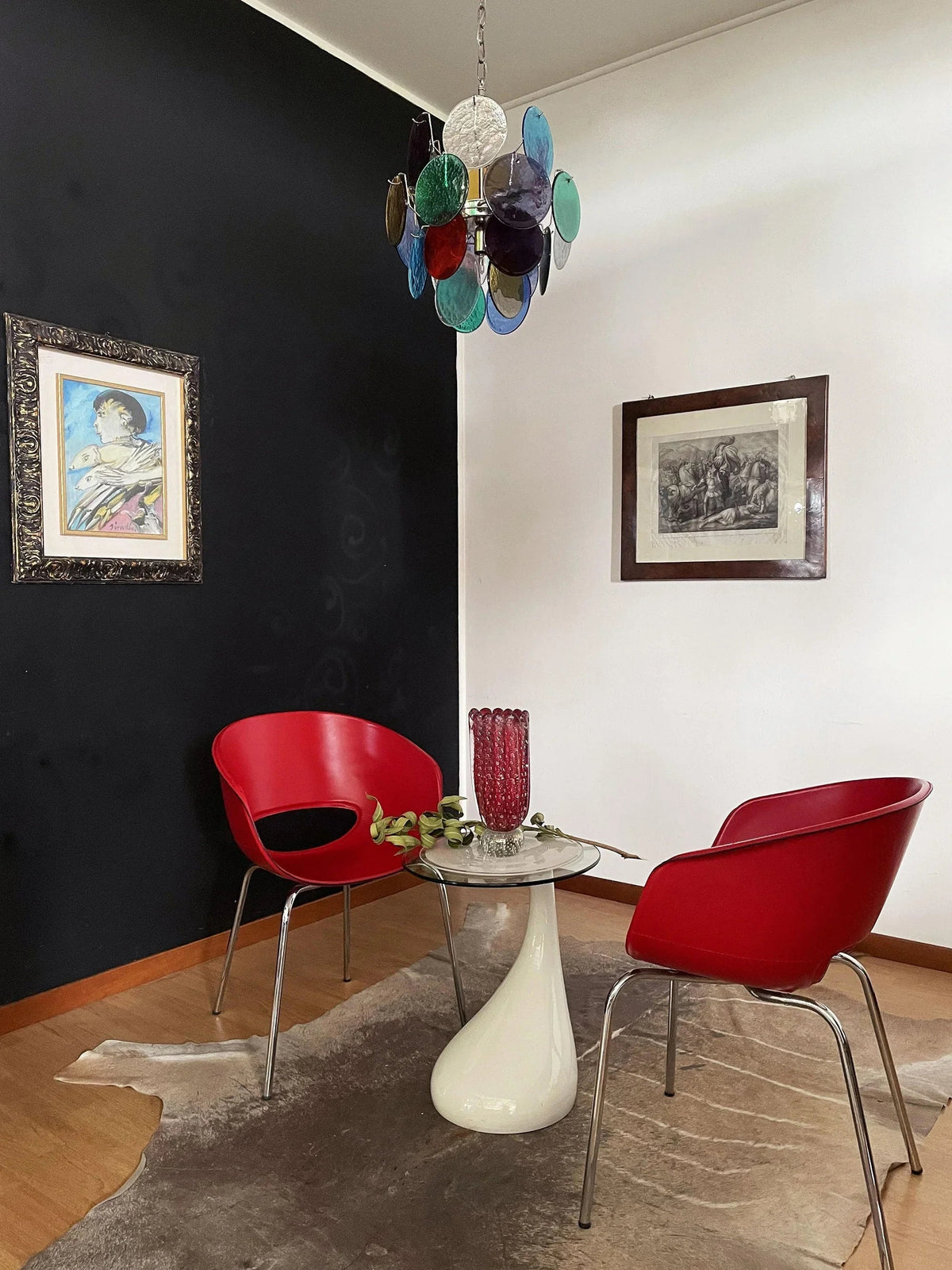 Colored Disc Glass Chandelier – Glass detail 8