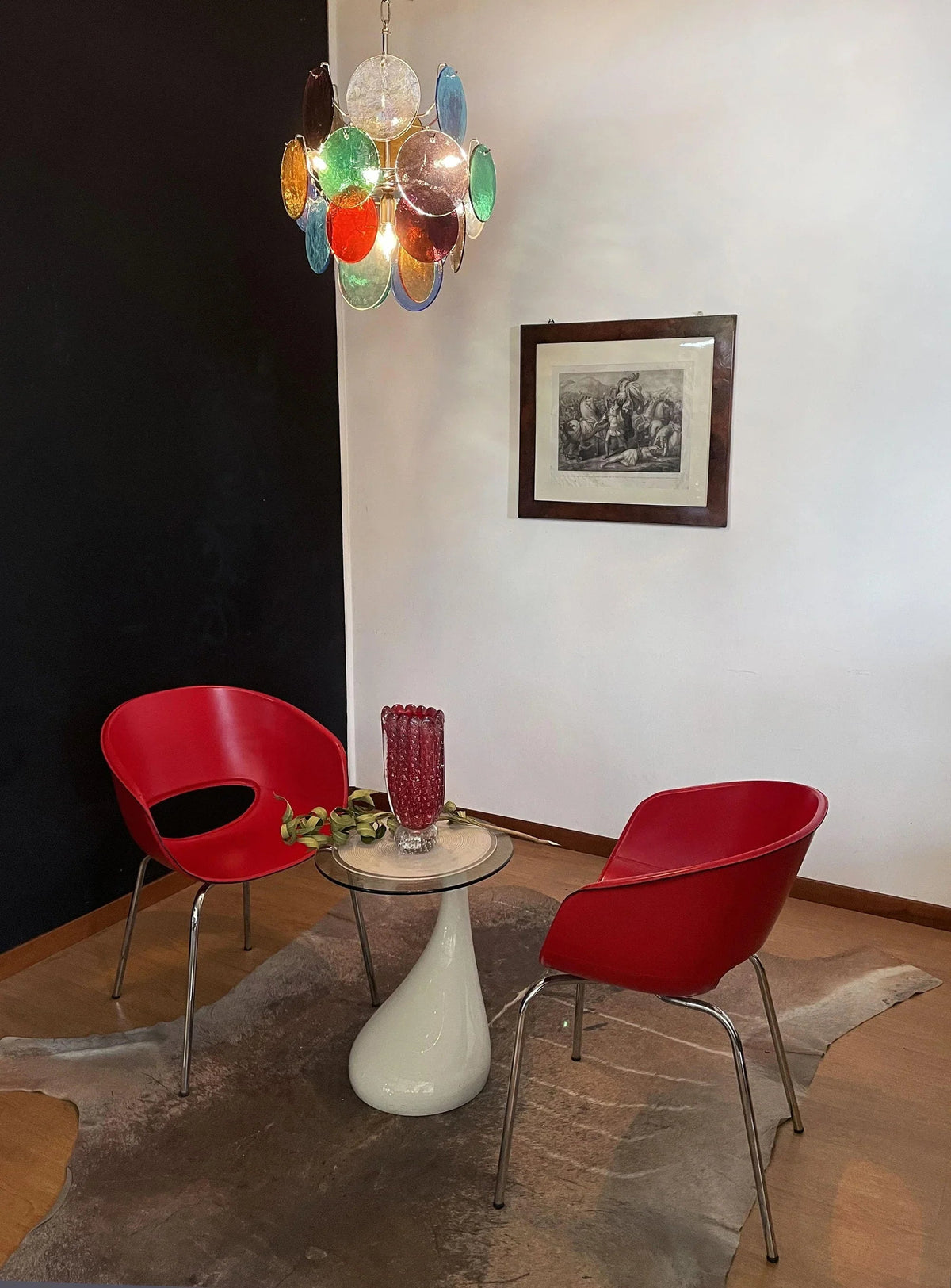 Colored Disc Glass Chandelier – Glass detail 9
