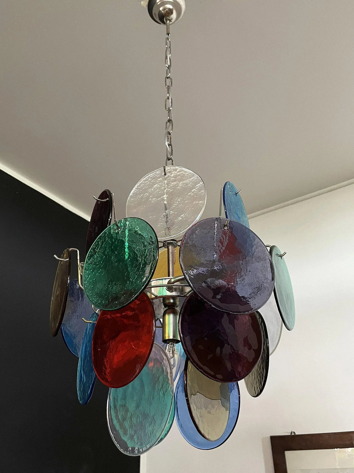 Colored Disc Glass Chandelier – Glass detail 15