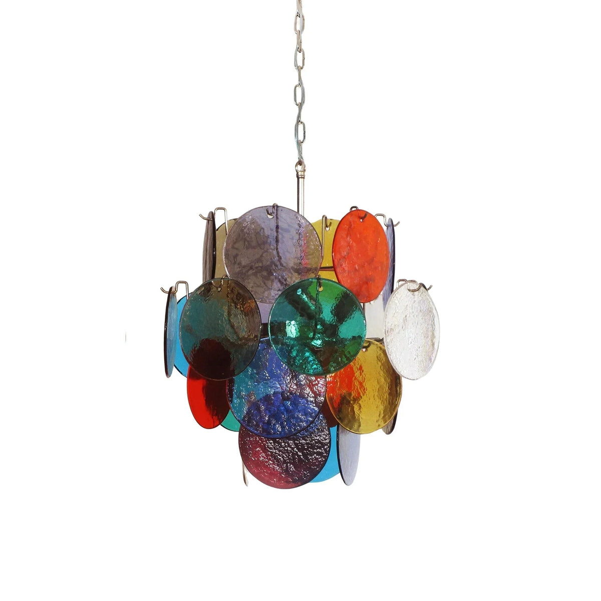 Colored Disc Glass Chandelier