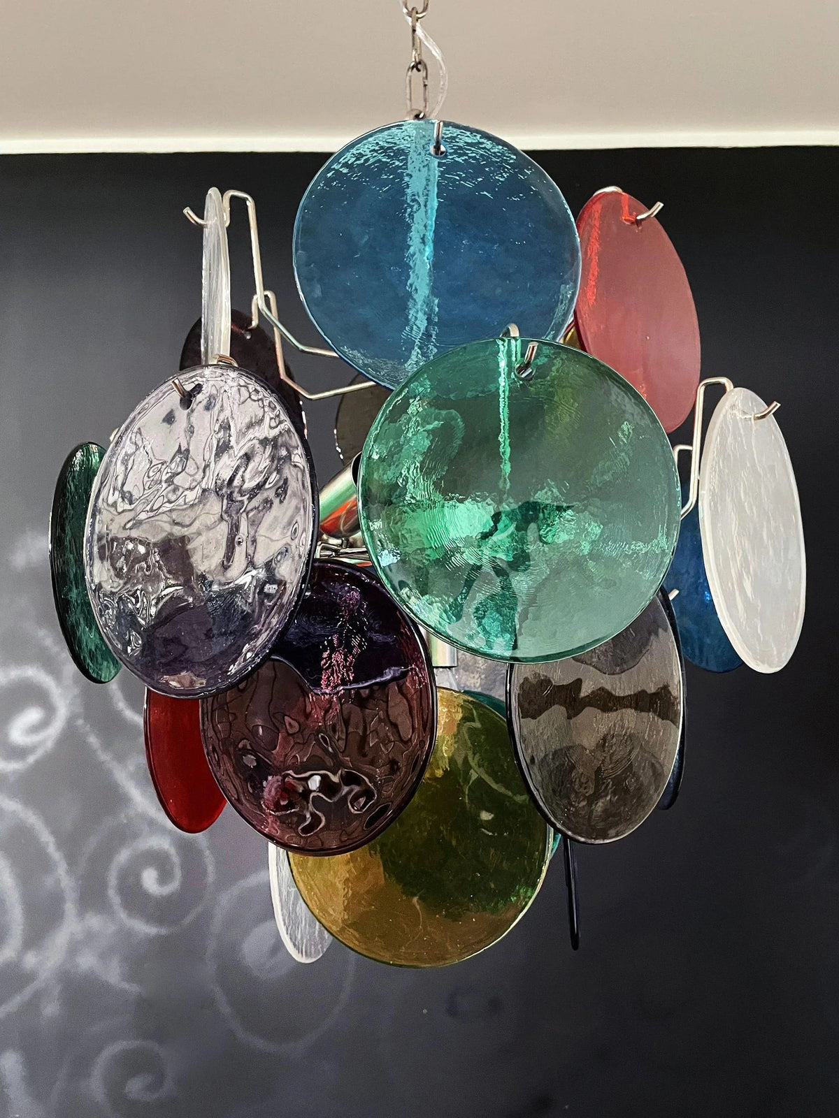 Colored Disc Glass Chandelier – Glass detail 16