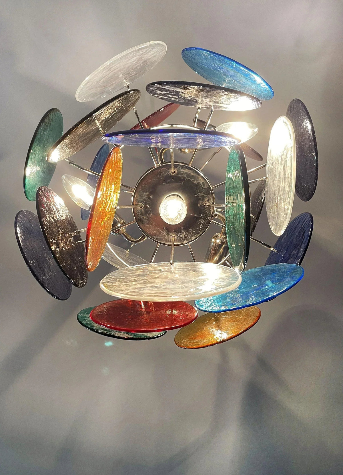 Colored Disc Glass Chandelier – Glass detail 17