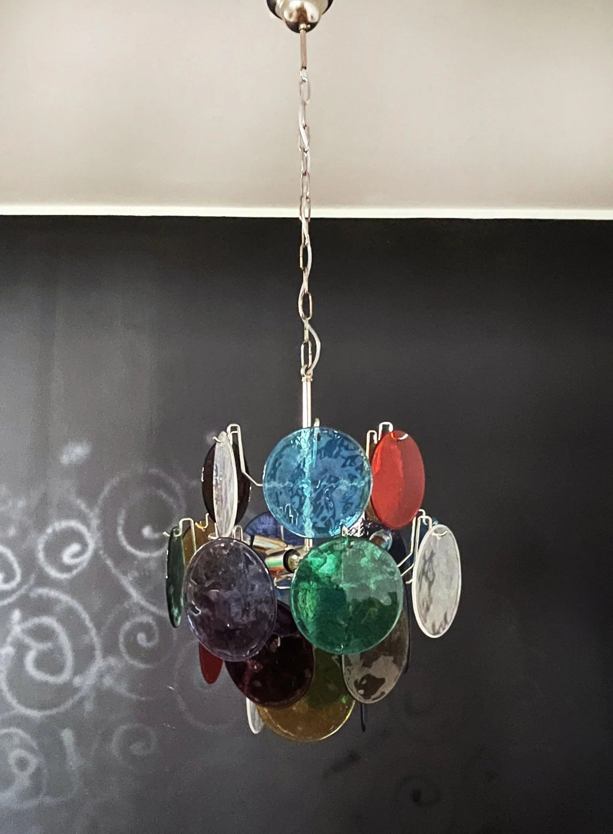 Colored Disc Glass Chandelier – Glass detail 14