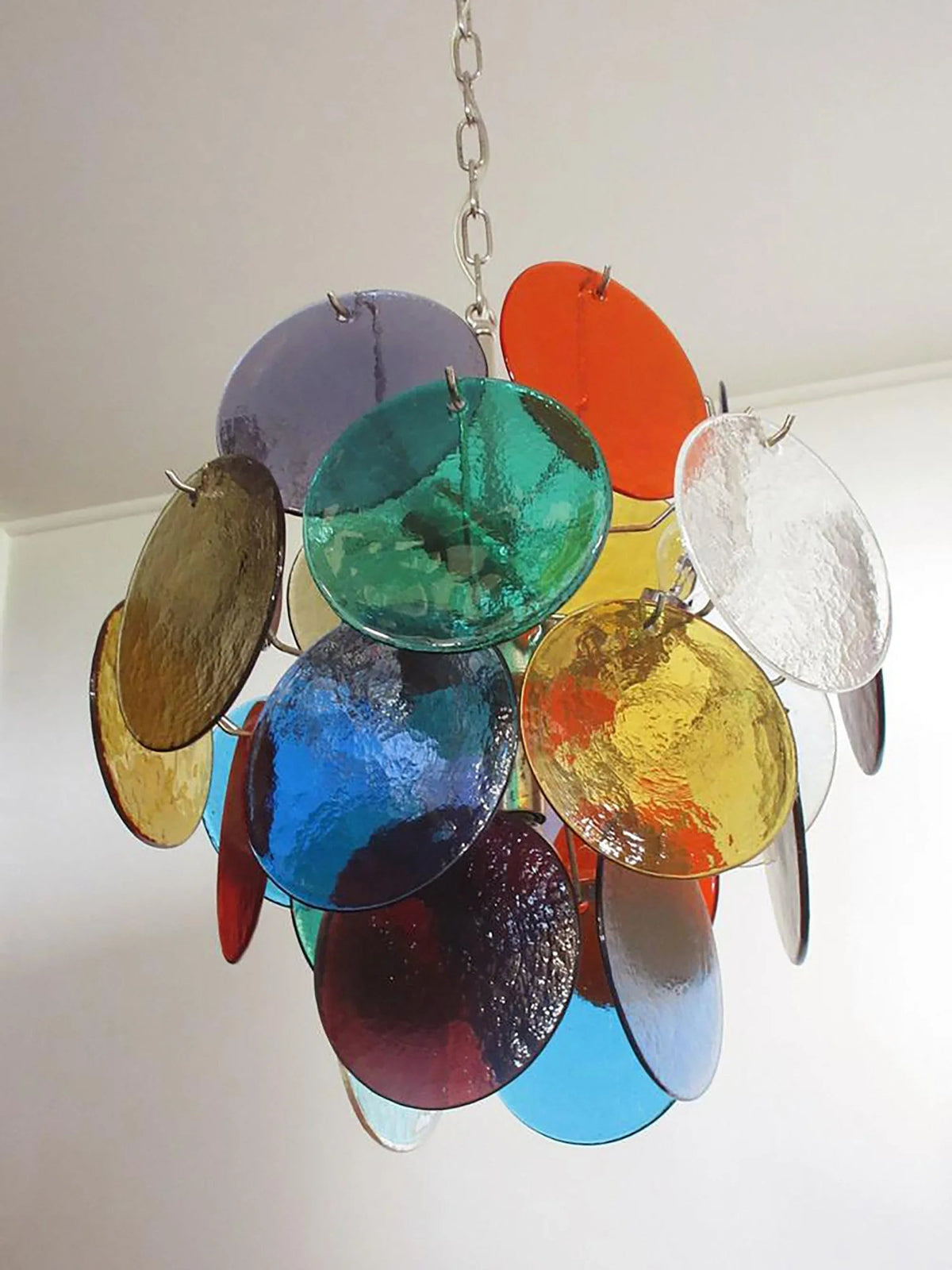 Colored Disc Glass Chandelier – Glass detail 4