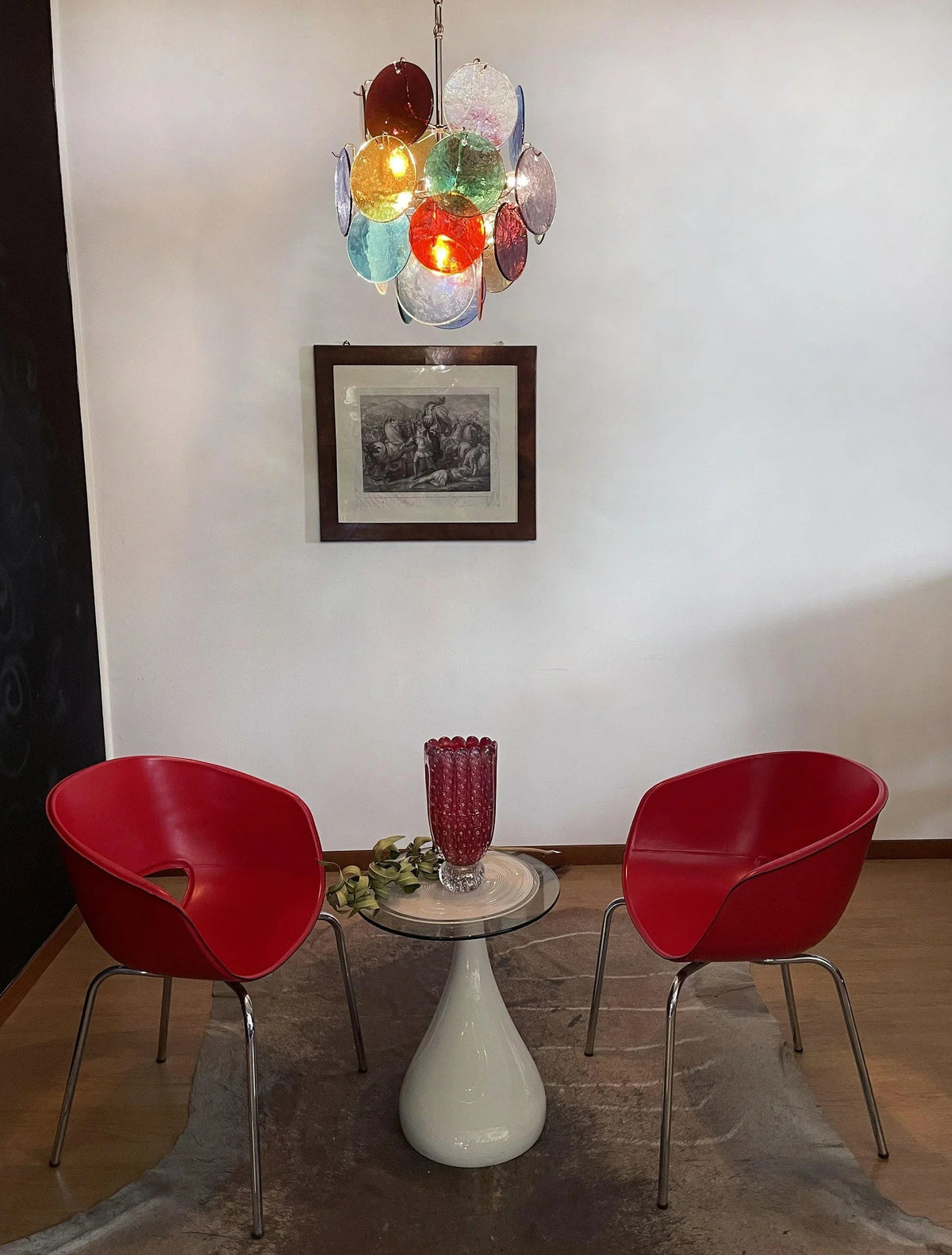 Colored Disc Glass Chandelier – Glass detail 5