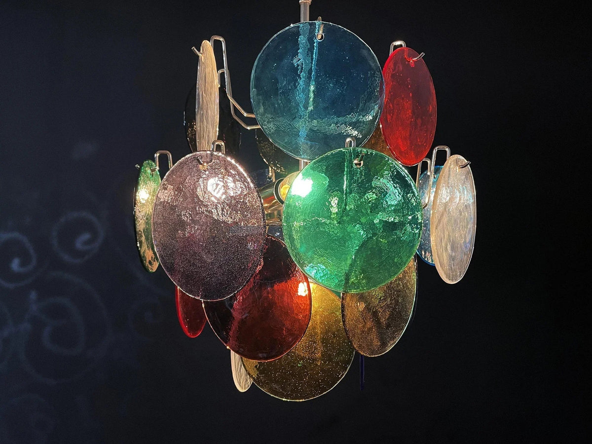 Colored Disc Glass Chandelier – Glass detail 19