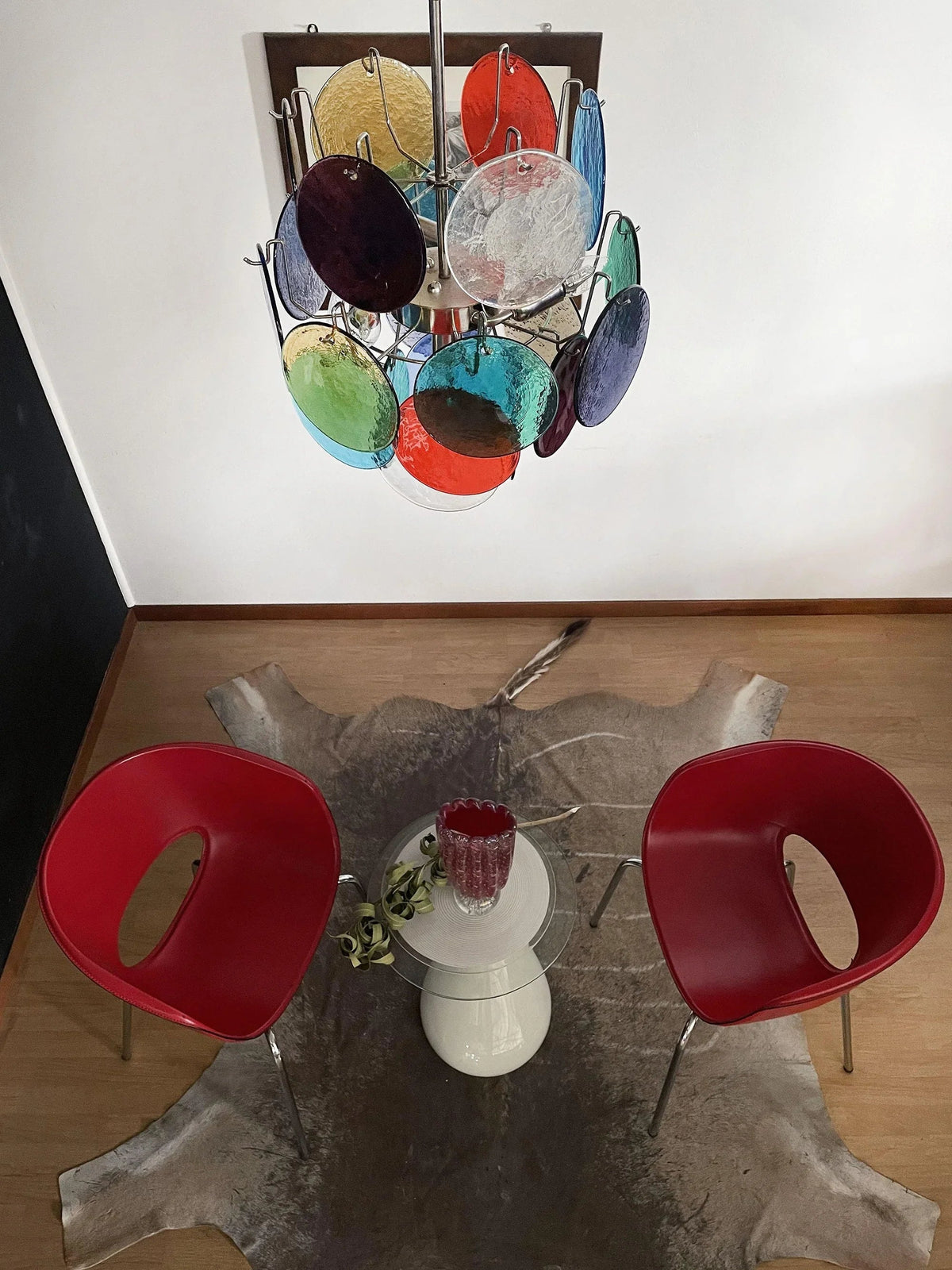 Colored Disc Glass Chandelier – Glass detail 6