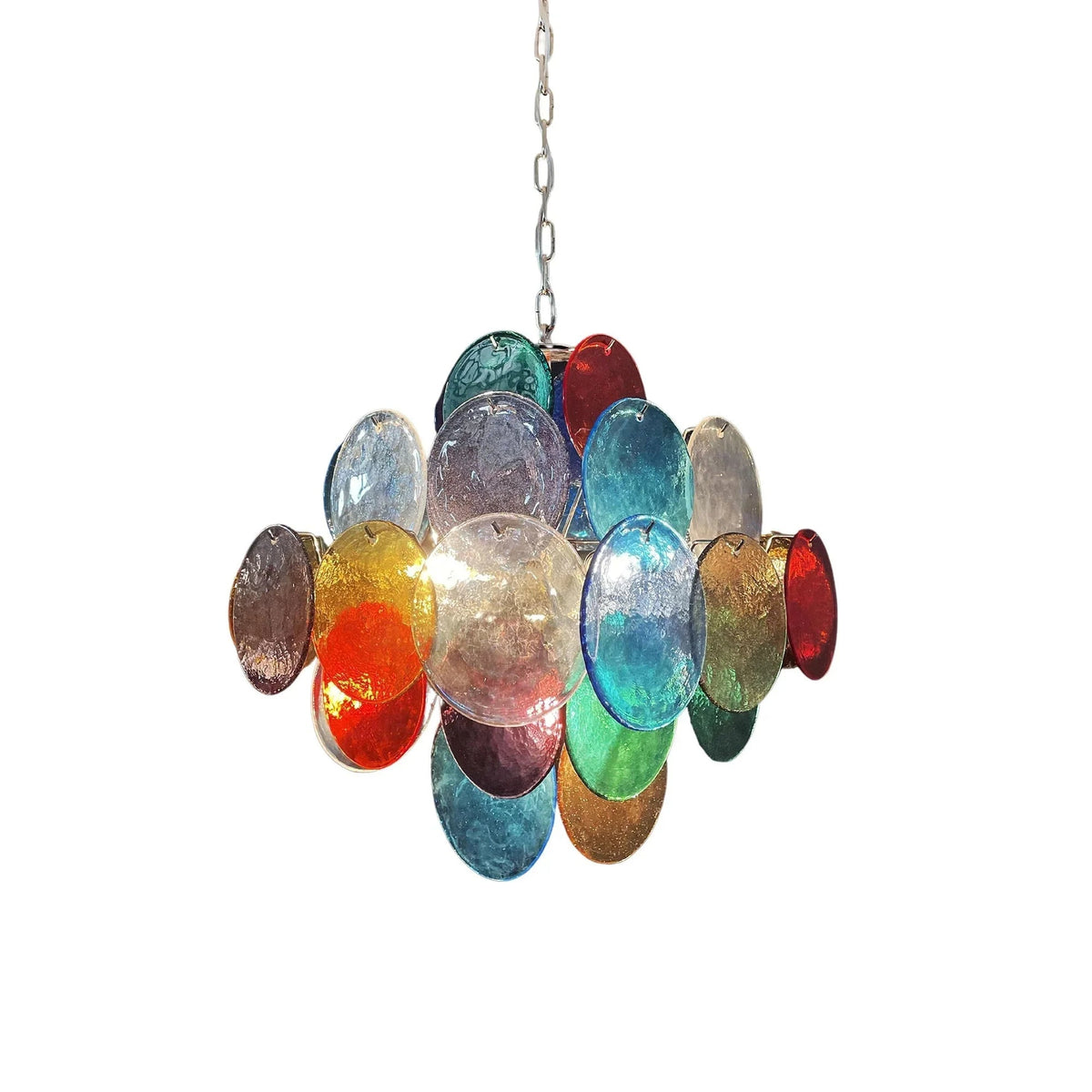 Round Colored Glass Chandelier