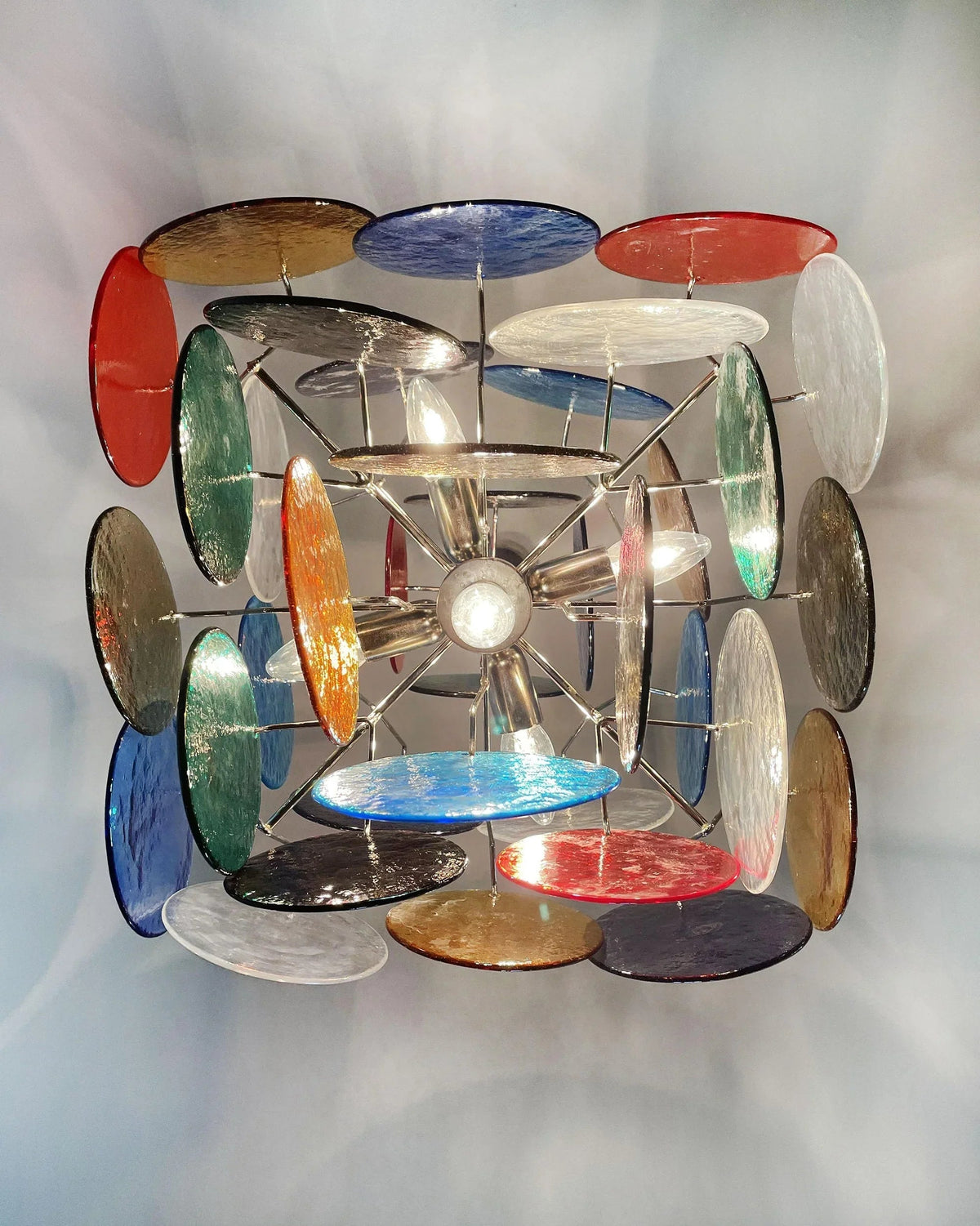 Round Colored Glass Chandelier – Glass detail 8