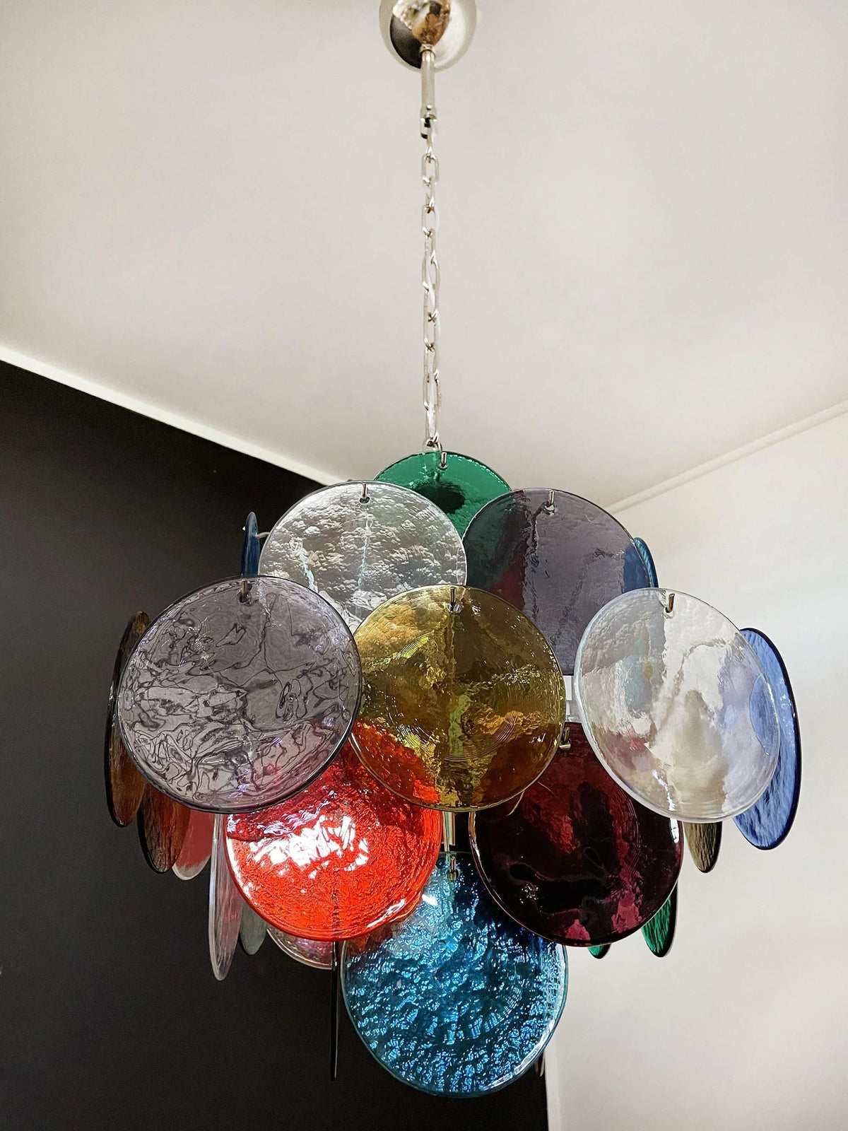Round Colored Glass Chandelier – Glass detail 11
