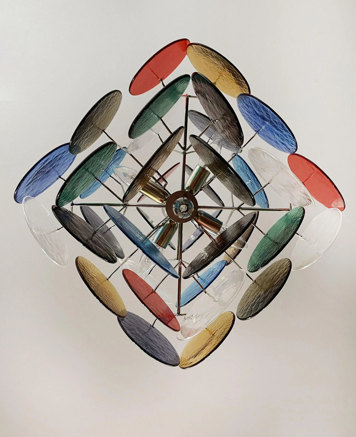 Round Colored Glass Chandelier – Glass detail 7