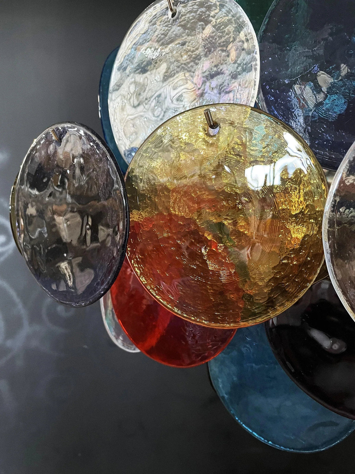 Round Colored Glass Chandelier – Glass detail 9