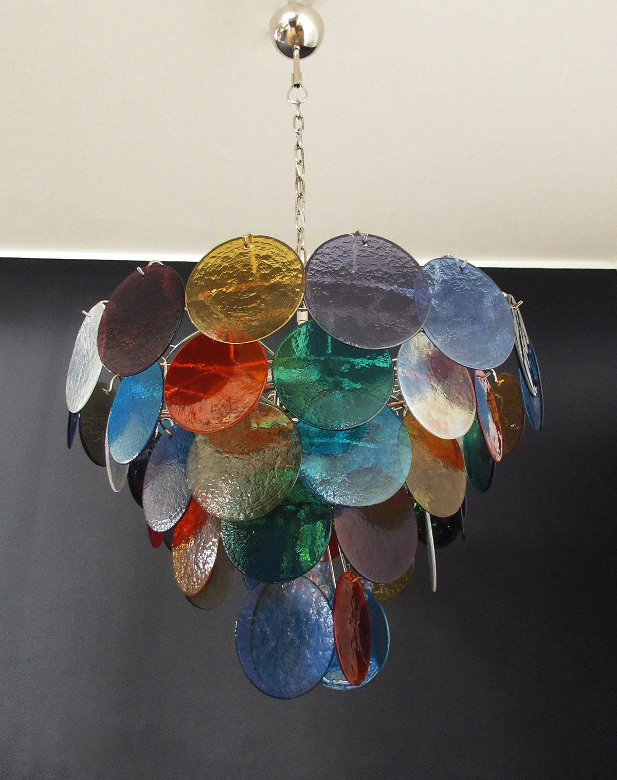 Colorful Disk Glass Round Chandelier – Glass detail 15
