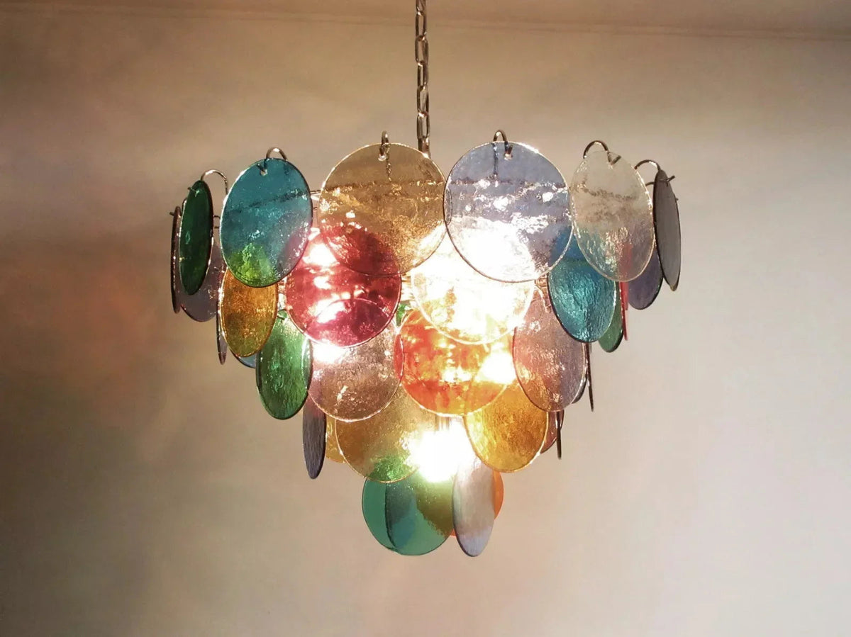 Colorful Disk Glass Round Chandelier – Glass detail 19