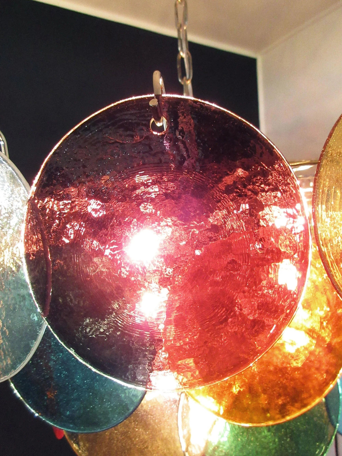 Colorful Disk Glass Round Chandelier – Glass detail 28