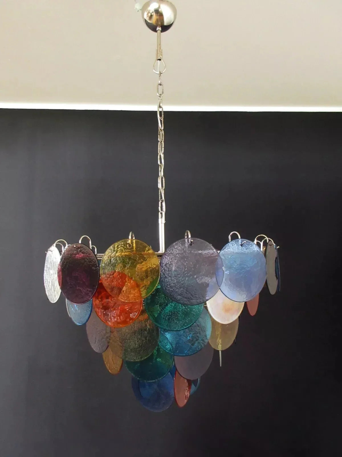 Colorful Disk Glass Round Chandelier – Glass detail 11