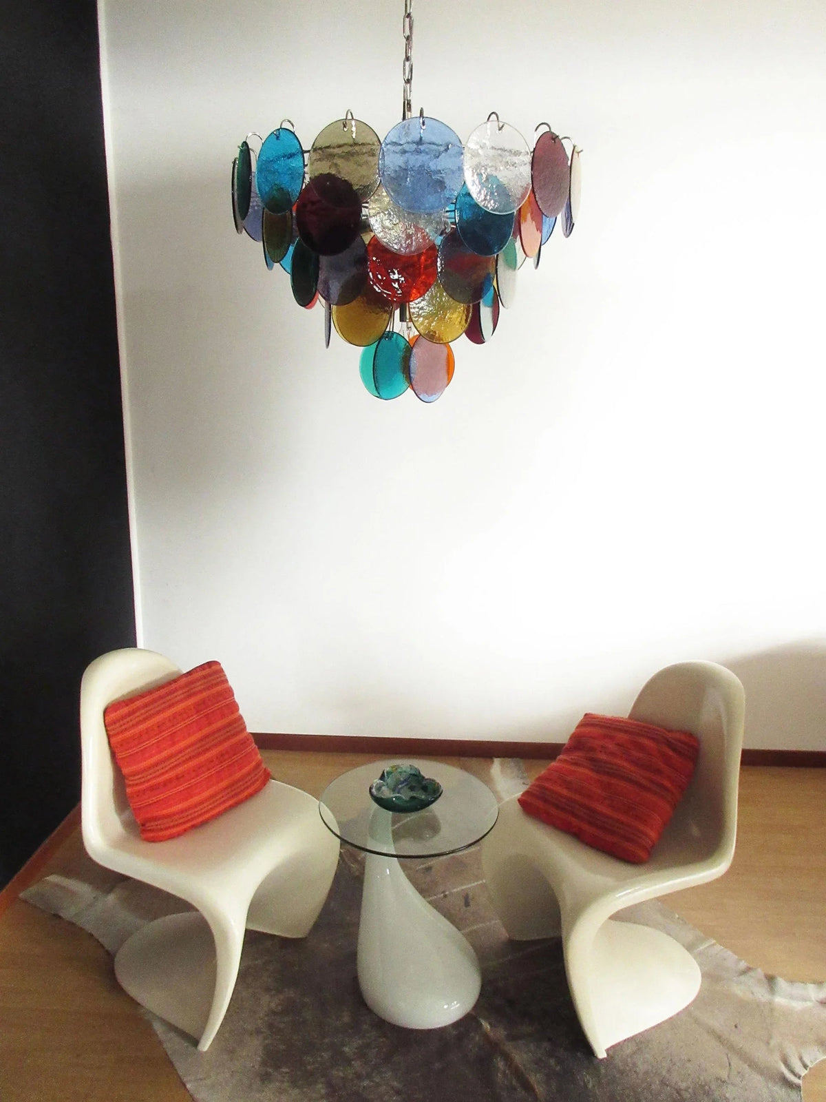 Colorful Disk Glass Round Chandelier – Glass detail 4