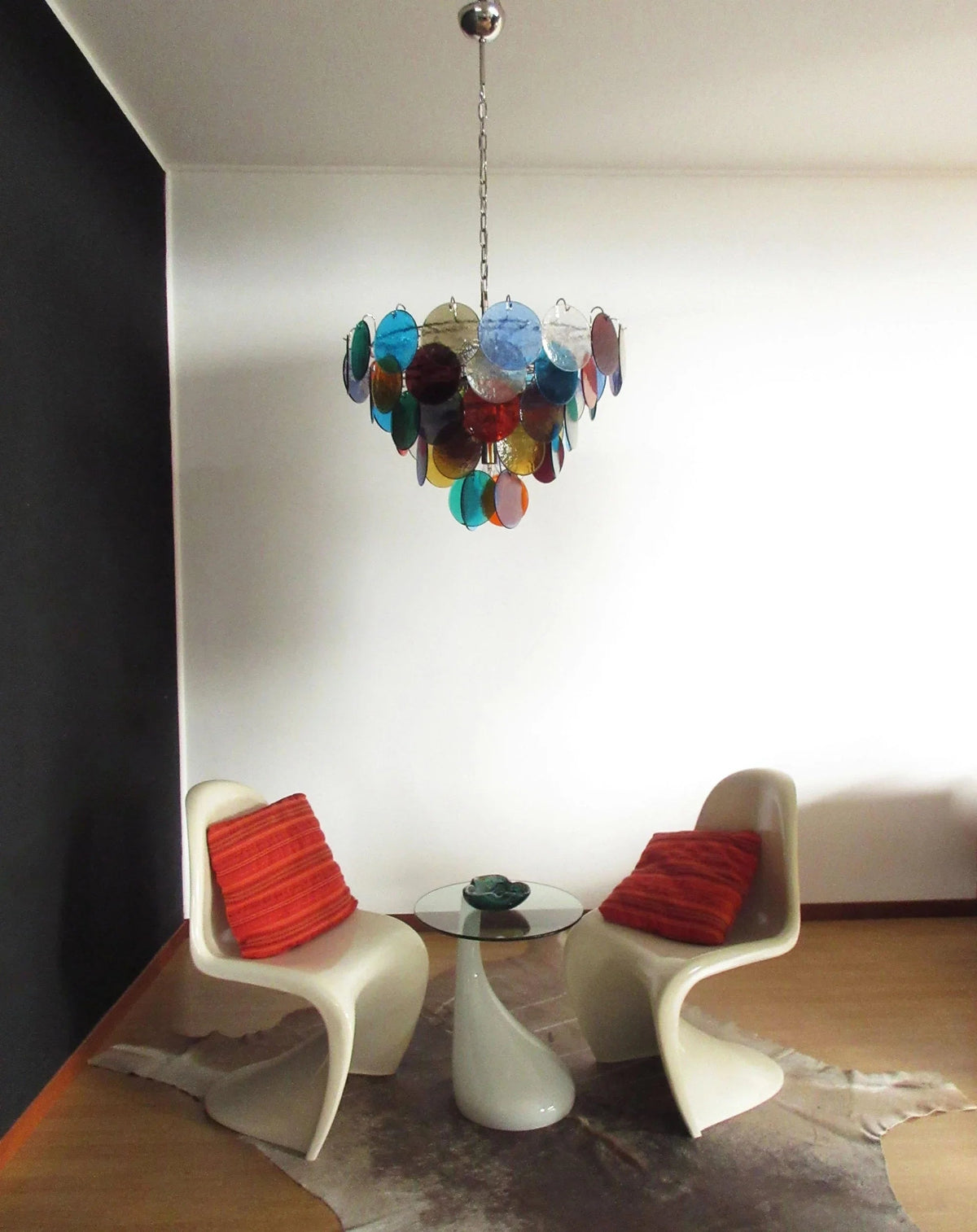 Colorful Disk Glass Round Chandelier – Glass detail 6