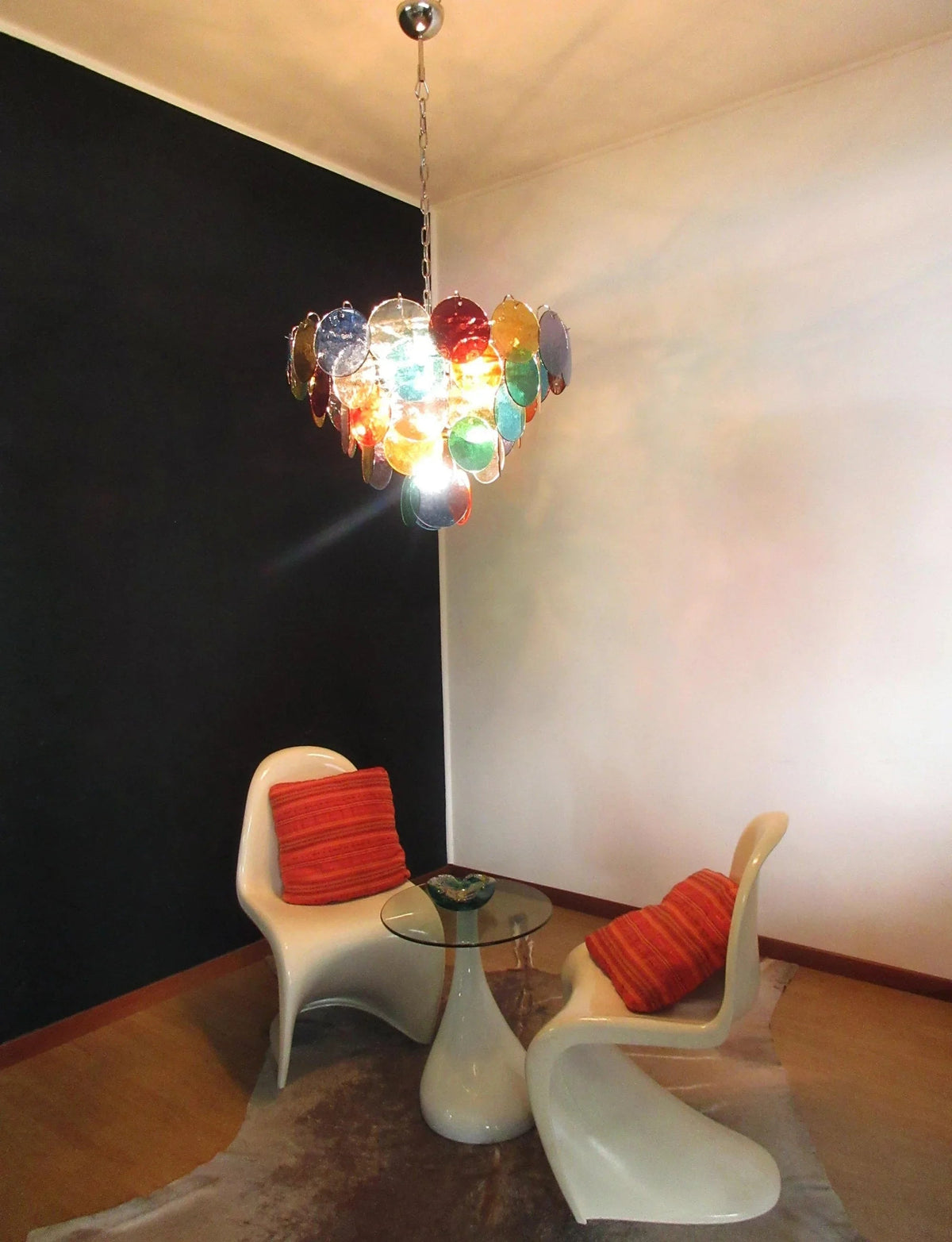 Colorful Disk Glass Round Chandelier – Glass detail 5