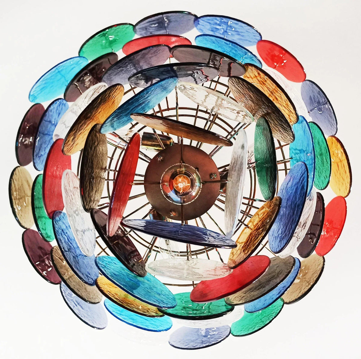 Colorful Disk Glass Round Chandelier – Glass detail 31