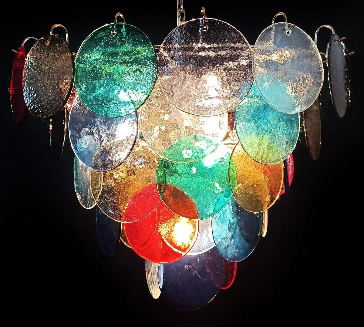 Colorful Disk Glass Round Chandelier – Glass detail 12
