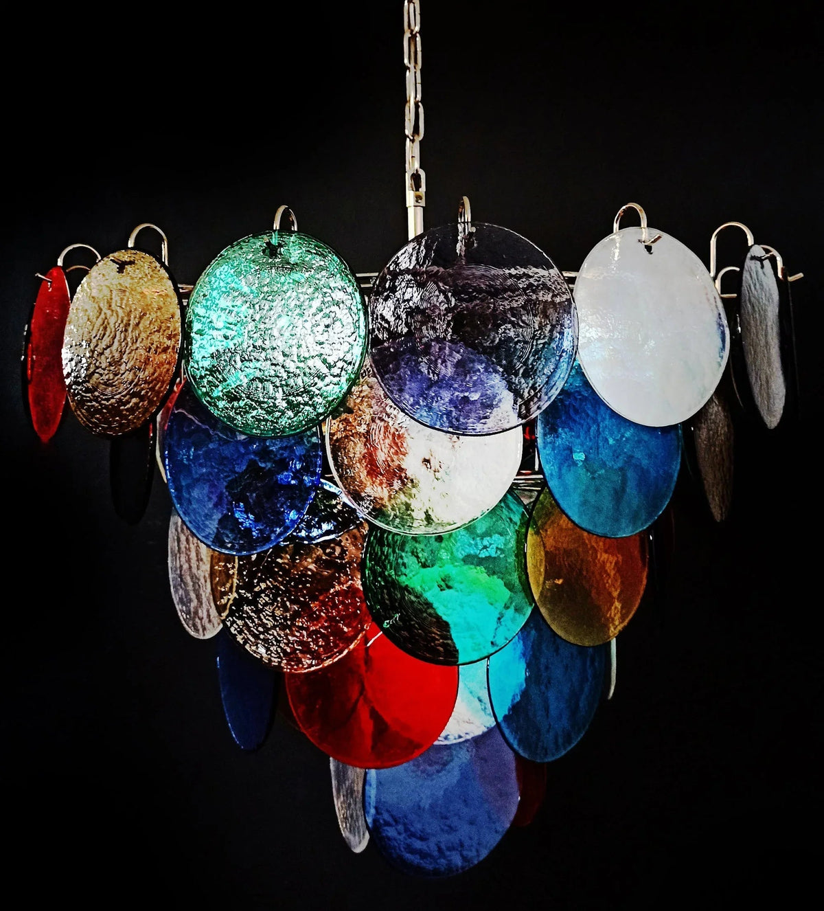 Colorful Disk Glass Round Chandelier – Glass detail 13